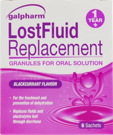 Galpharm Lost Fluid Replacement Sachets (Blackcurrant) – 3 Packs | 18 Sachets